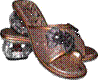 13D41 sandaler - Flot sandal med glimmer samt blomstermotiv og gennemsigtig hl i klar plast 